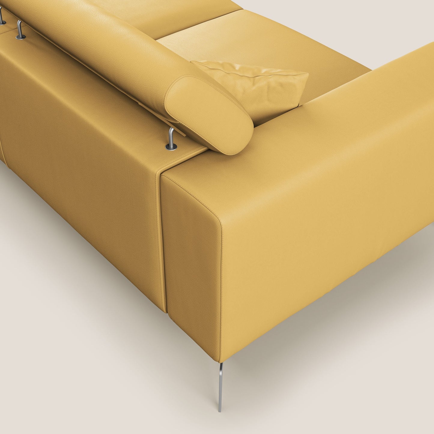 Blade Divano moderno con poggiatesta reclinabili in Ecopelle T04 giallo