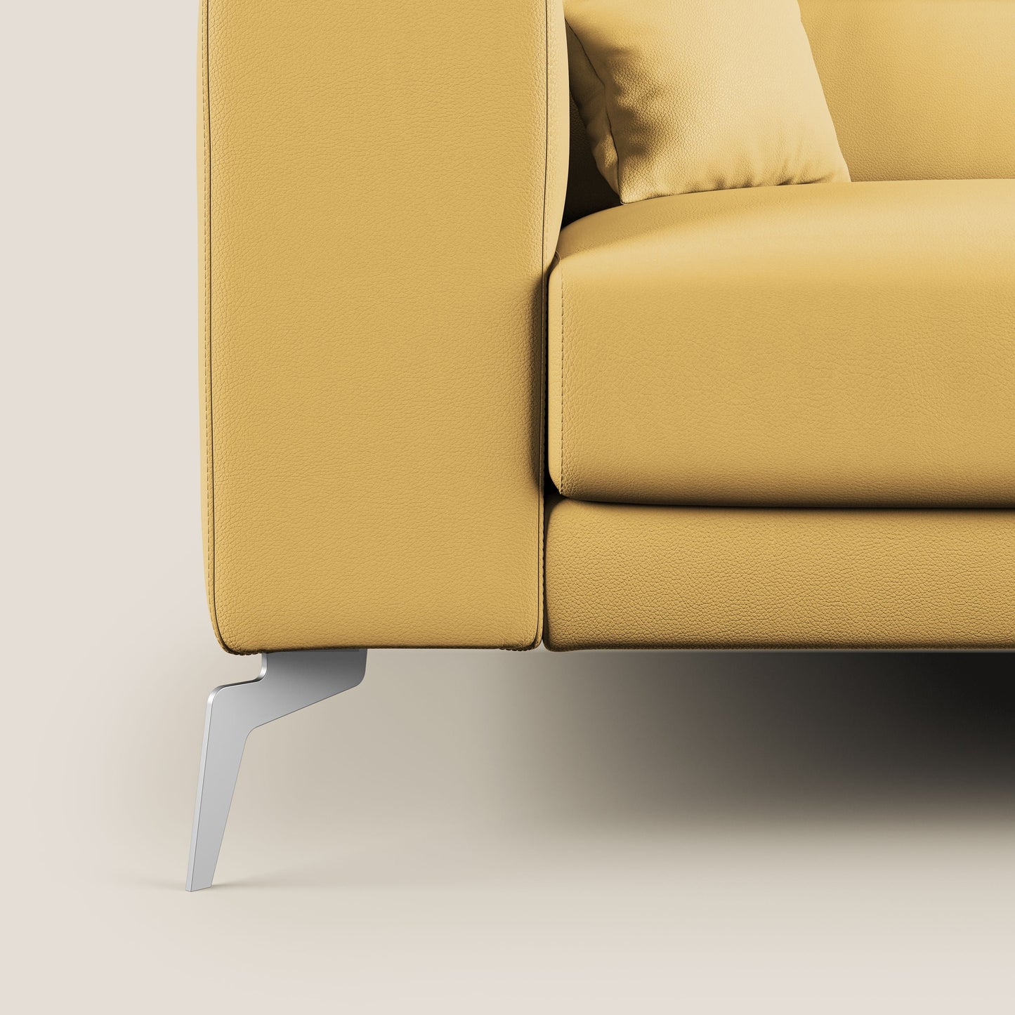 Blade Divano moderno con poggiatesta reclinabili in Ecopelle T04 giallo