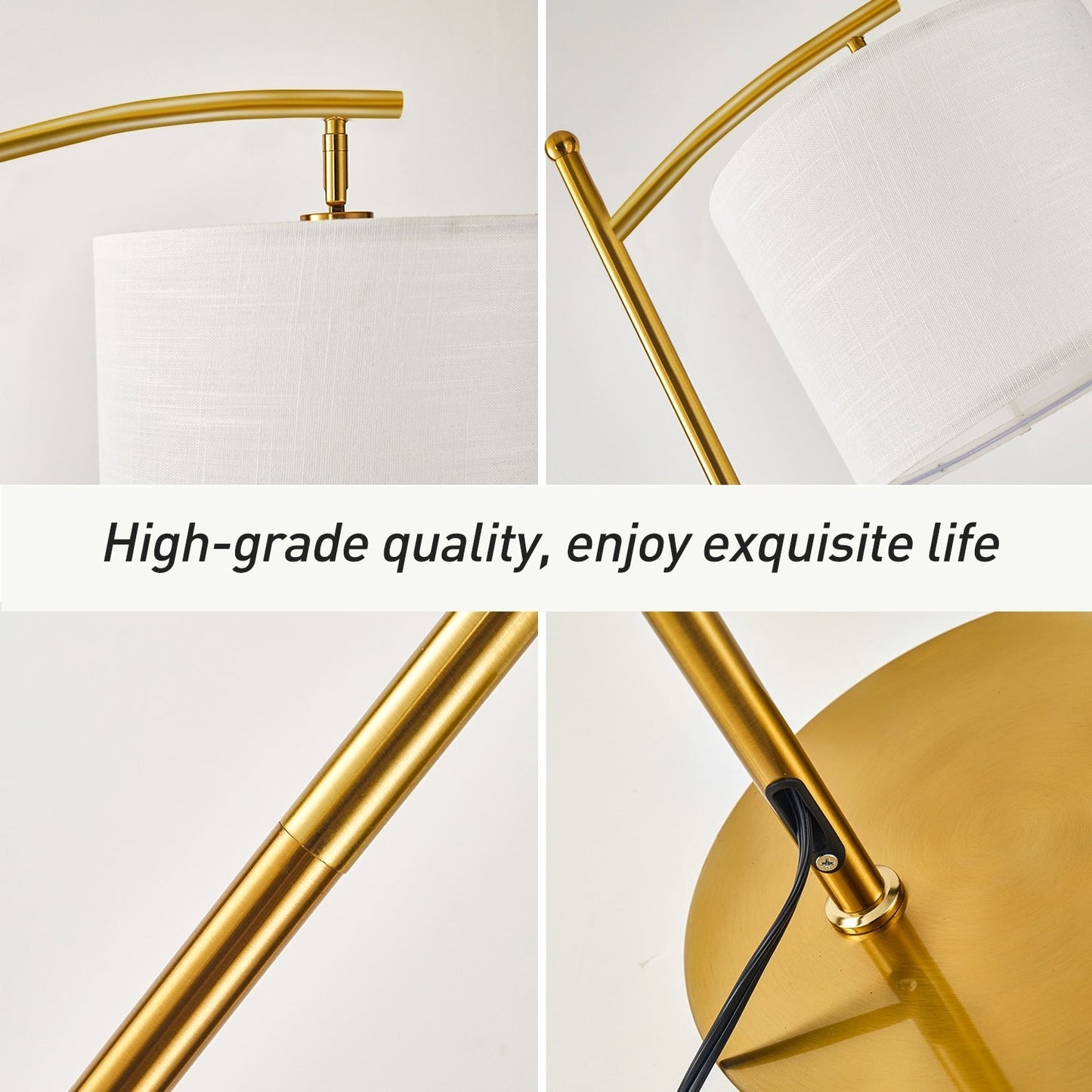 Netin 66 Arched Floor Lamp with Remote and Able to Rotate Lamp Shade