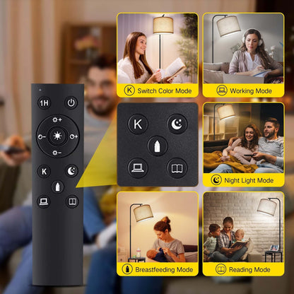 62'' Black Tray Table Floor Lamp with USB and Outlet