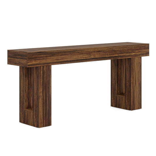 63-Inch Farmhouse Wooden Sofa Console Entryway Table for Living Room