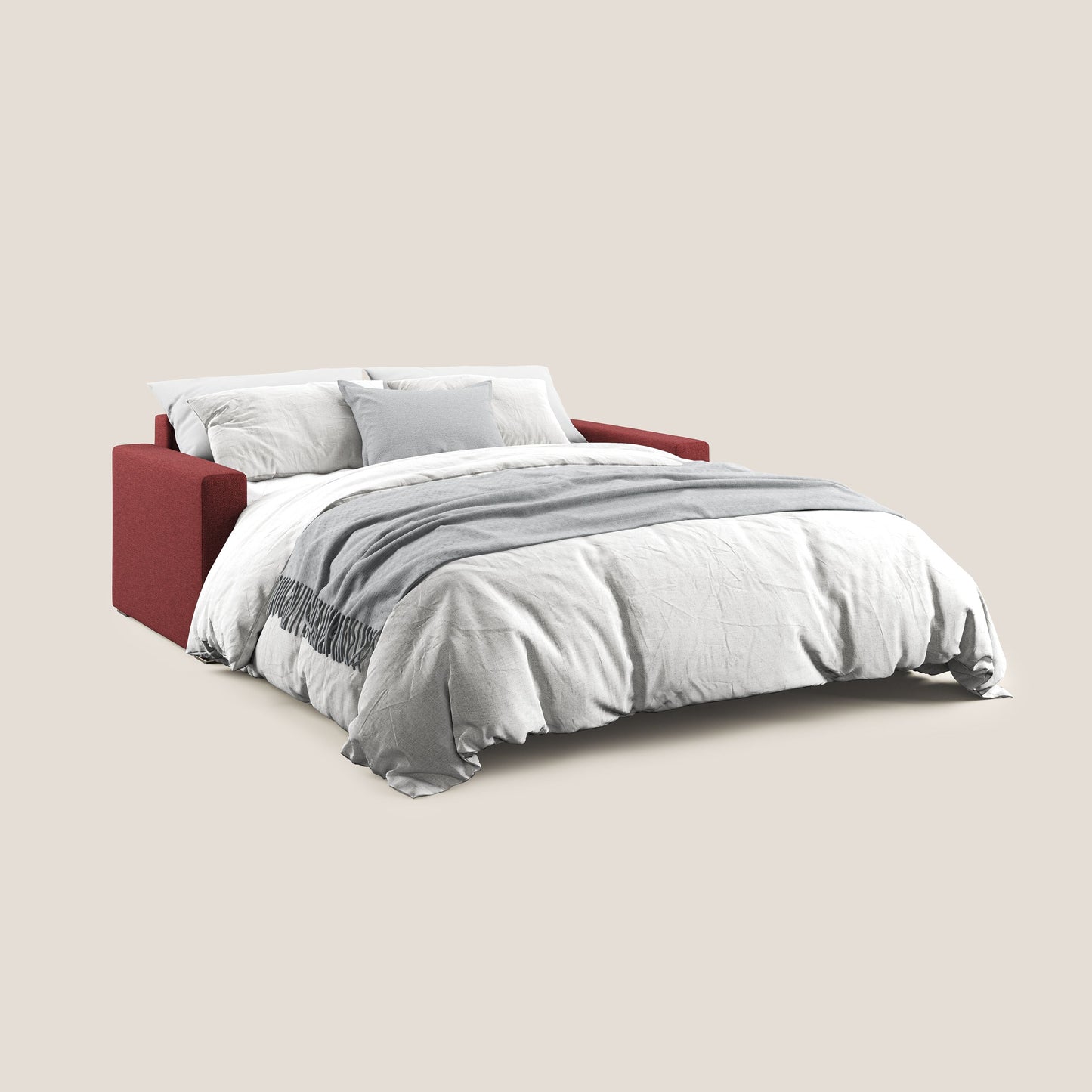 Best Divano letto matrimoniale in tessuto smacchiabile QuickClean T08 rosso