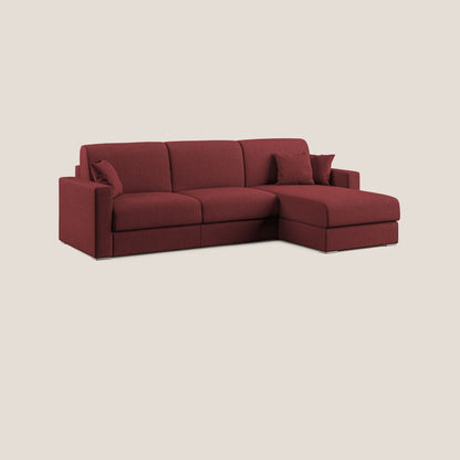 Best Divano letto angolare con penisola in tessuto smacchiabile QuickClean T08 rosso