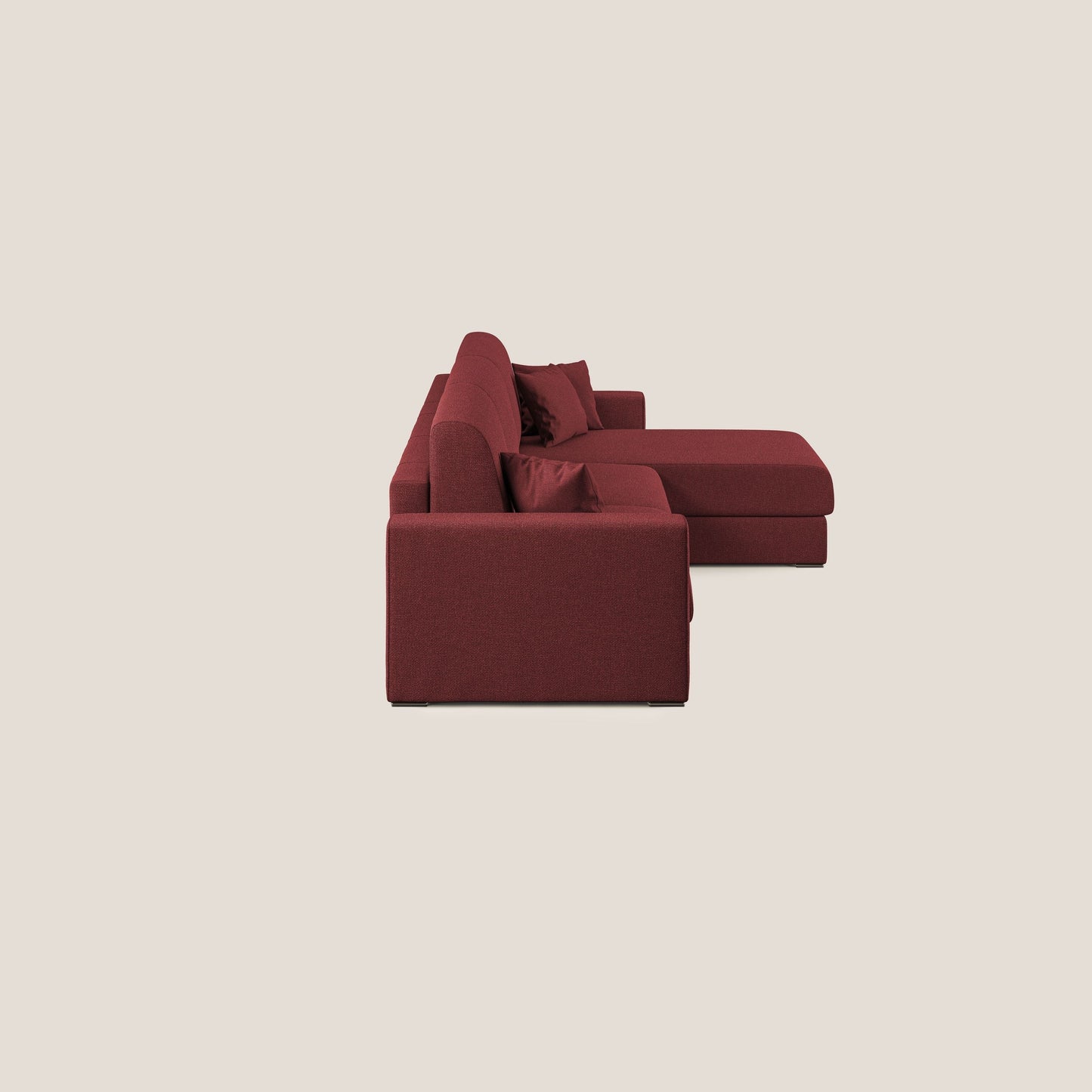 Best Divano letto angolare con penisola in tessuto smacchiabile QuickClean T08 rosso