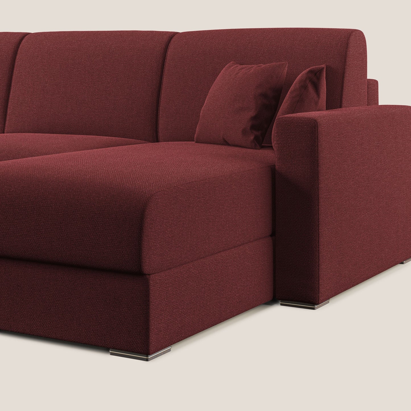 Best Divano letto angolare con penisola in tessuto smacchiabile QuickClean T08 rosso