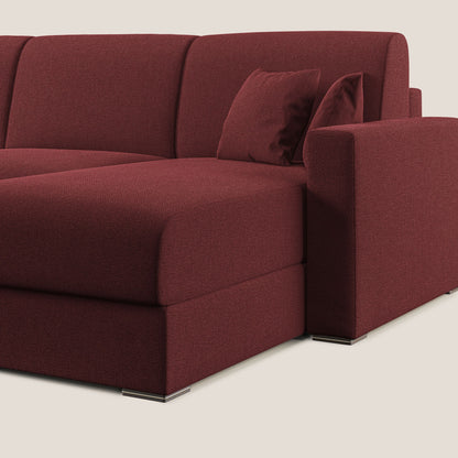 Best Divano letto angolare con penisola in tessuto smacchiabile QuickClean T08 rosso