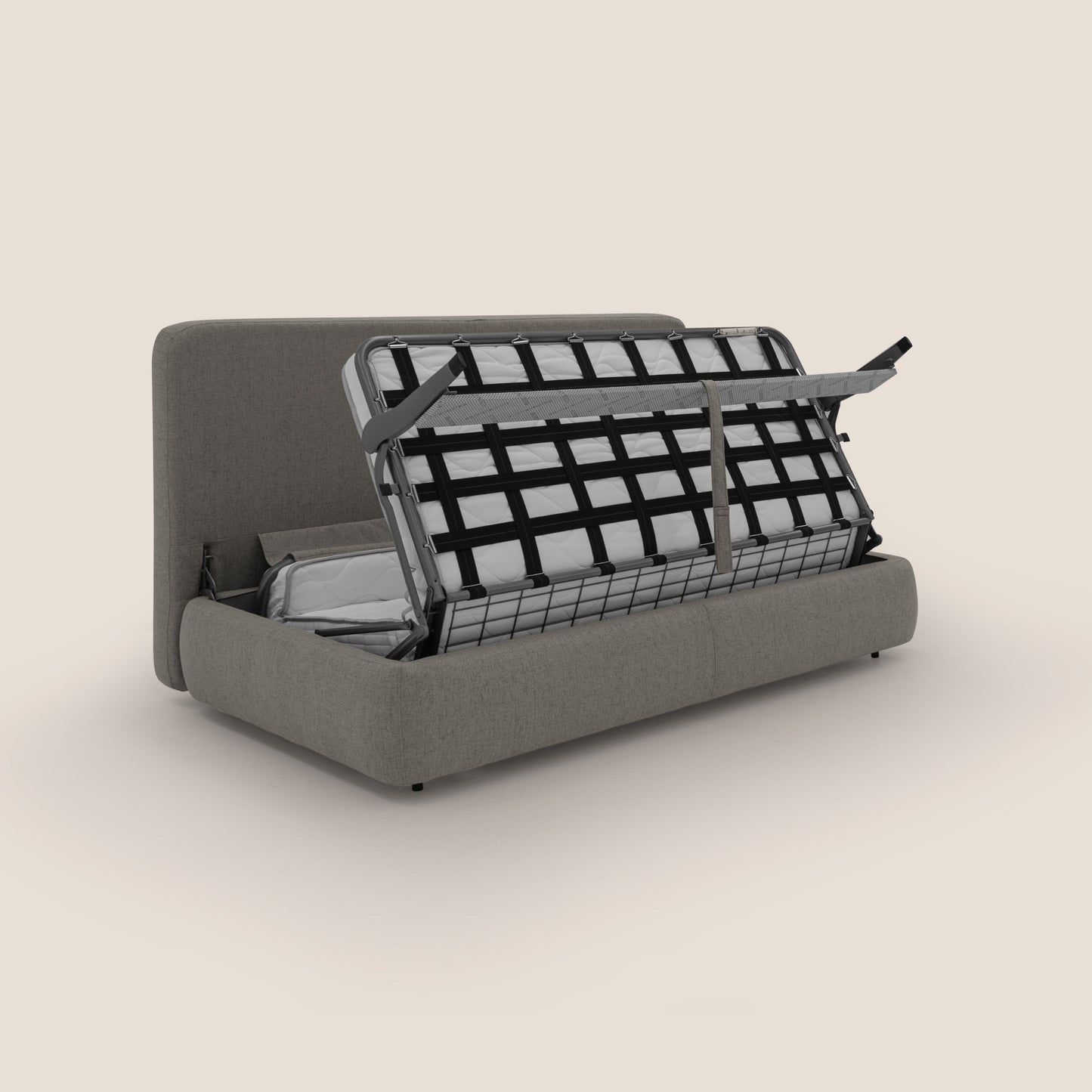 Gransasso Divano letto matrimoniale dal DESIGN innovativo in tessuto impermeabile T03 talpa