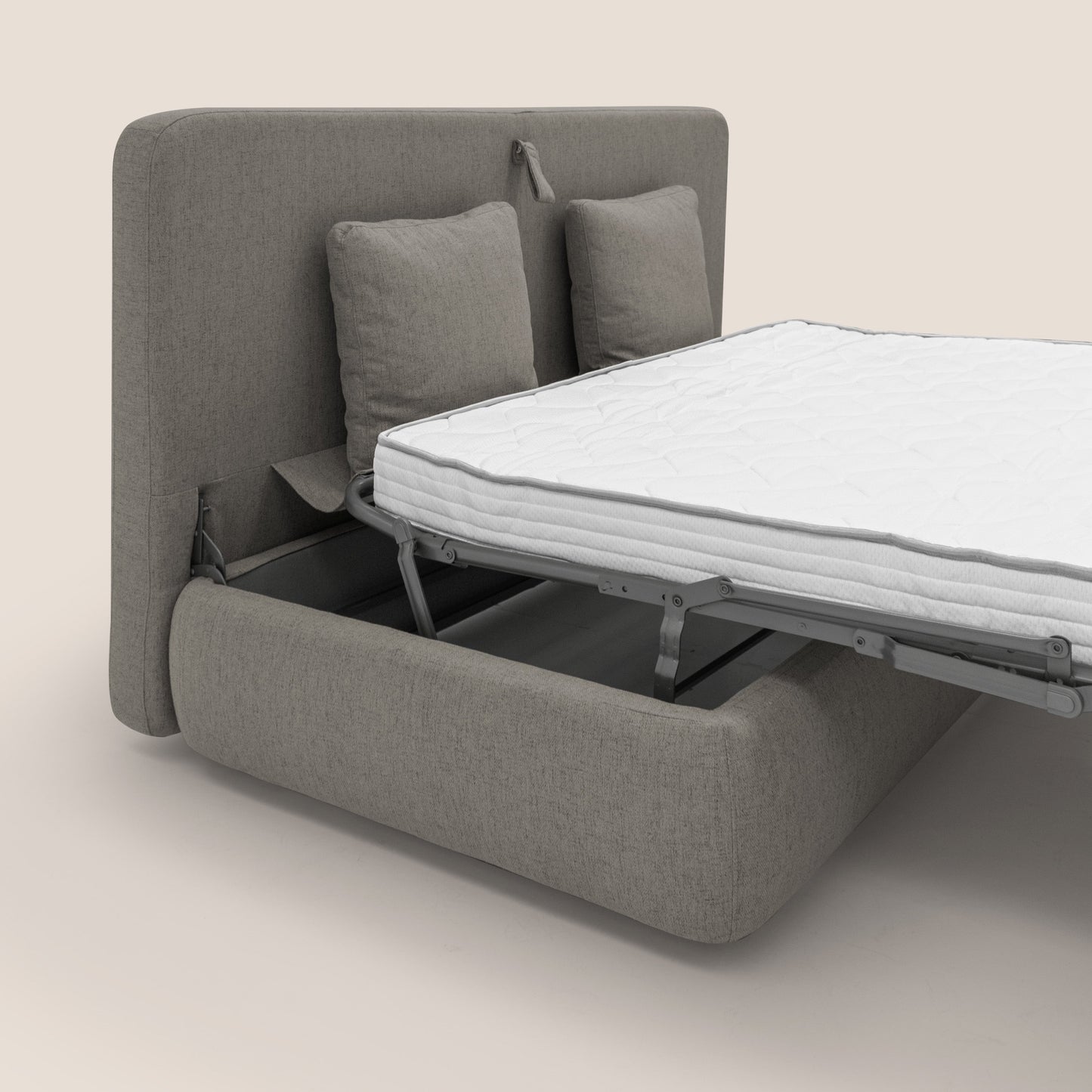 Gransasso Divano letto matrimoniale dal DESIGN innovativo in tessuto impermeabile T03 talpa