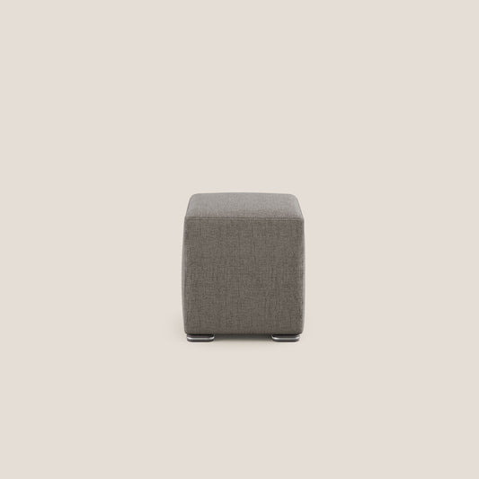 Pouf cubo in tessuto morbido impermeabile T03 talpa