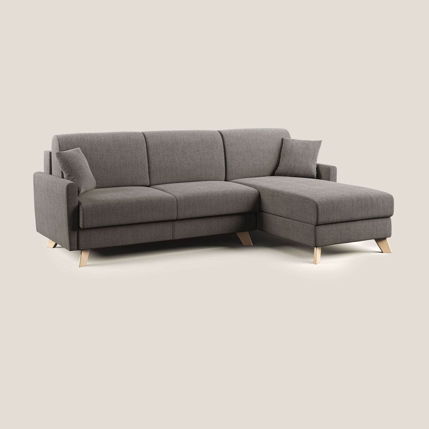 Edgar divano letto angolare in tessuto felis impermeabile T03 talpa