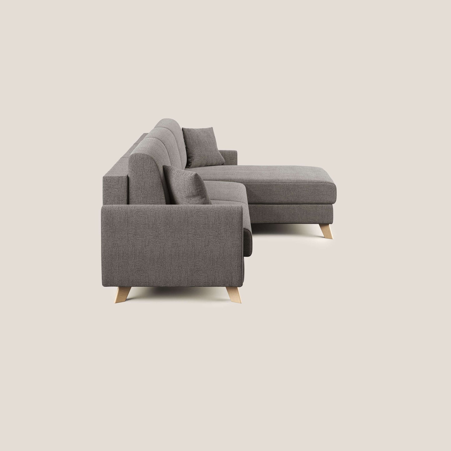 Edgar divano letto angolare in tessuto felis impermeabile T03 talpa