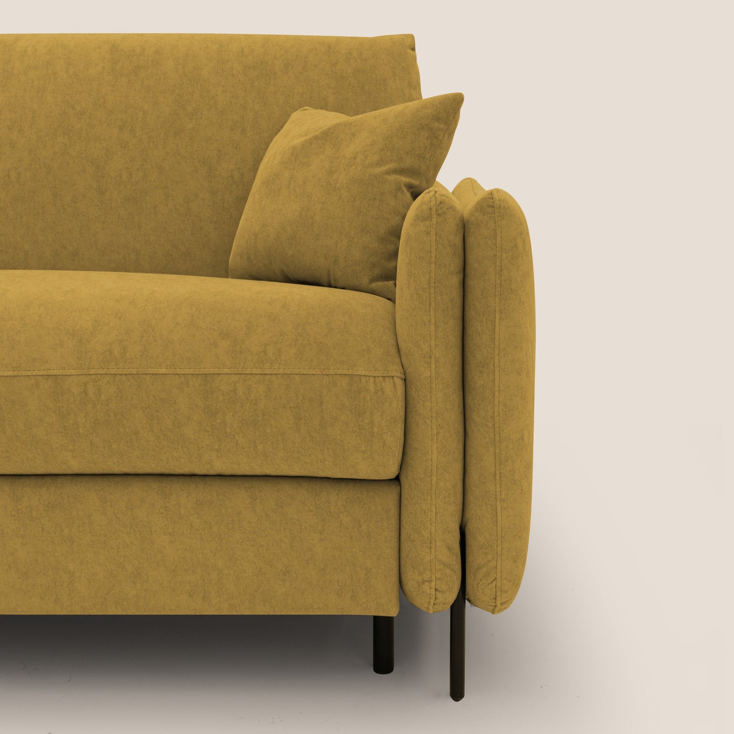 Gregory Divano letto con materasso h18 cm in microfibra effetto velluto impermeabile T09 giallo 