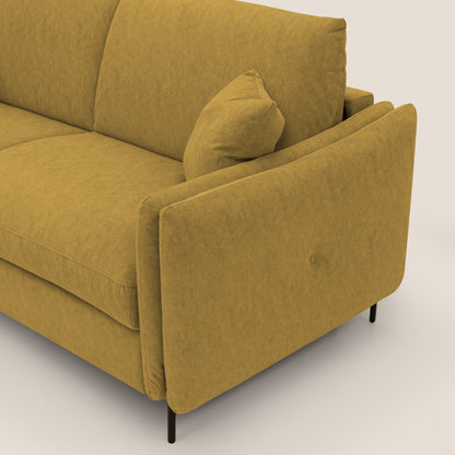 Gregory Divano letto con materasso h18 cm in microfibra effetto velluto impermeabile T09 giallo 