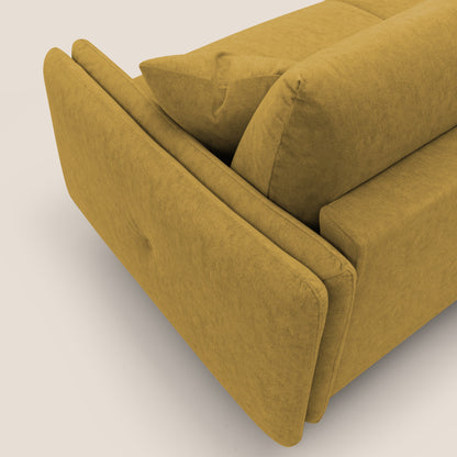 Gregory Divano letto con materasso h18 cm in microfibra effetto velluto impermeabile T09 giallo 