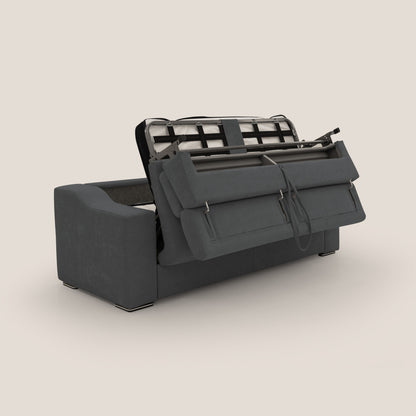 Bomber divano letto matrimoniale con poggiatesta in tessuto impermeabile T14 antracite 