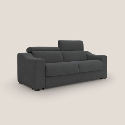 Bomber divano letto matrimoniale con poggiatesta in tessuto impermeabile T14 antracite 