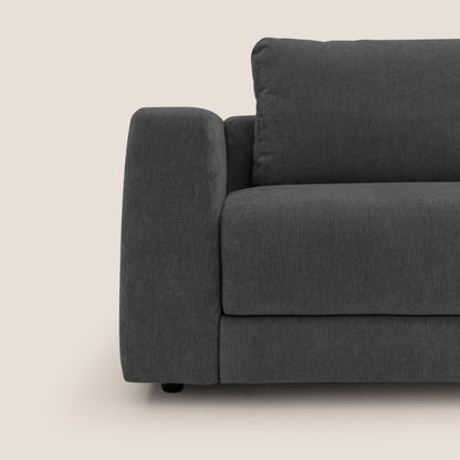 Freia Divano letto minimal materasso h15 cm con morbidi schienali in tessuto impermeabile T14 antracite