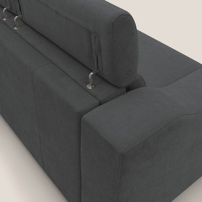 Bomber divano letto matrimoniale con poggiatesta in tessuto impermeabile T14 antracite 