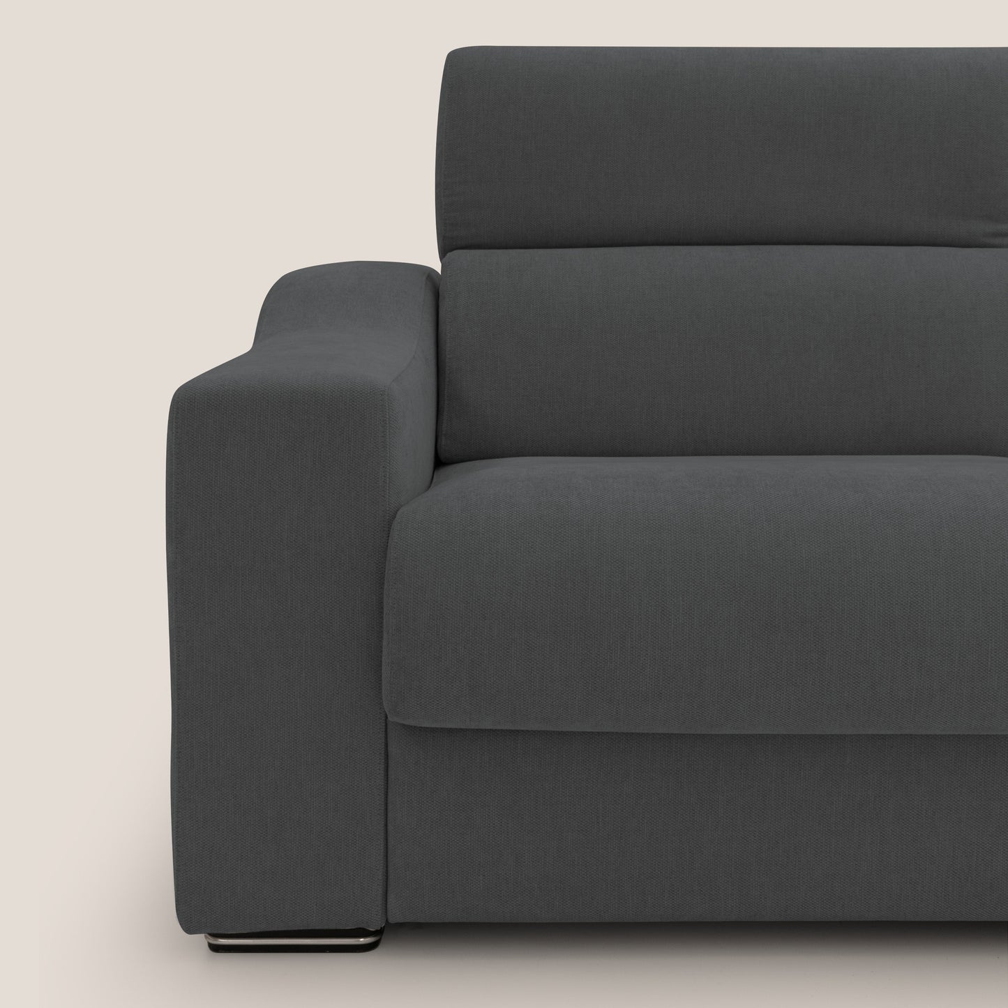 Bomber divano letto matrimoniale con poggiatesta in tessuto impermeabile T14 antracite 