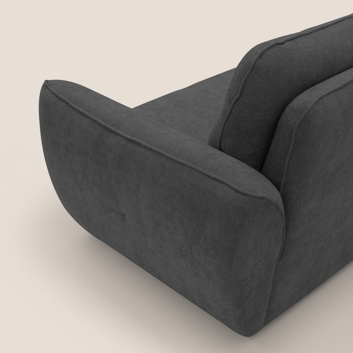 Cerbero divano 2 e 3 posti in morbido bouclé impermeabile T07 antracite