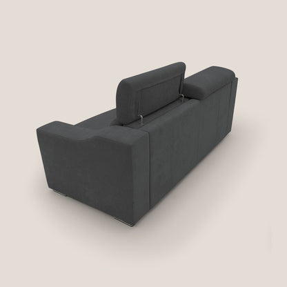 Bomber divano letto matrimoniale con poggiatesta in tessuto impermeabile T14 antracite 