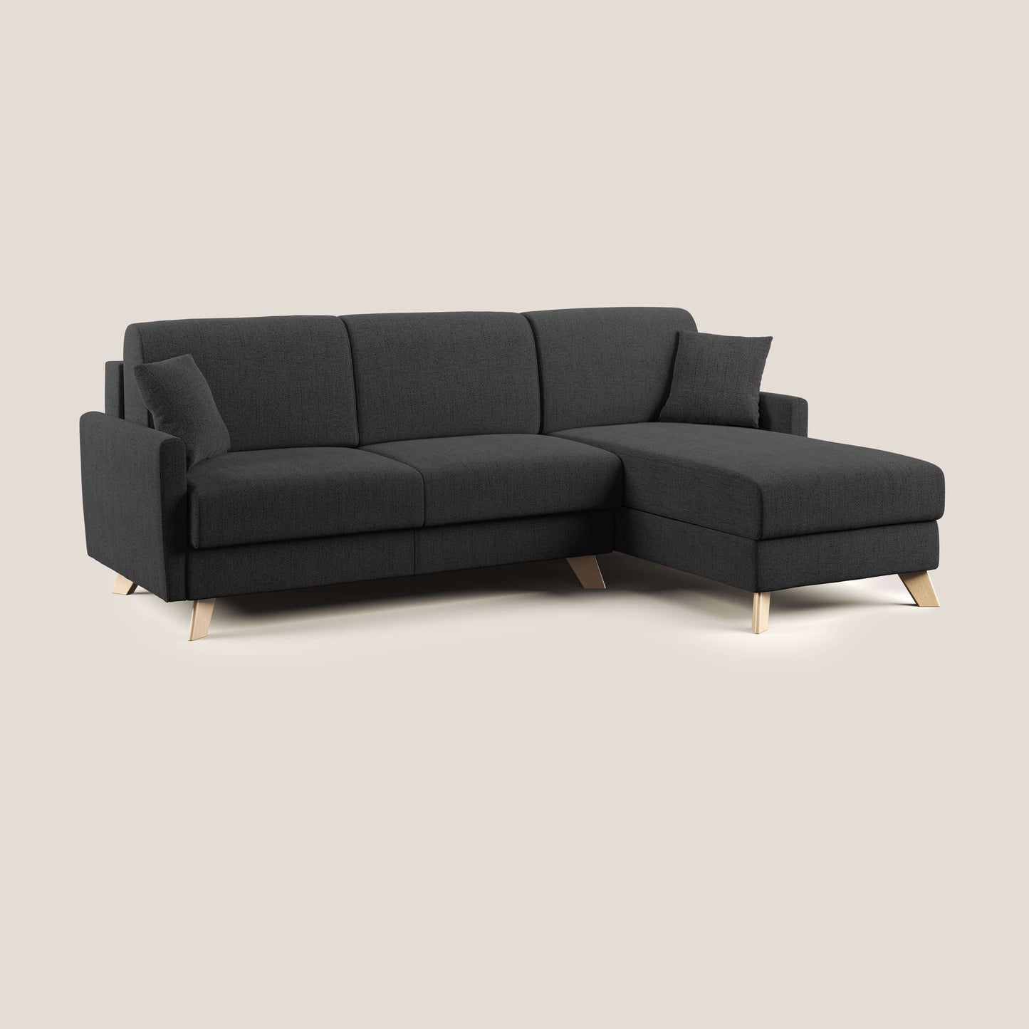 Edgar divano letto angolare in tessuto felis impermeabile T03 antracite