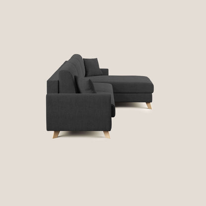 Edgar divano letto angolare in tessuto felis impermeabile T03 antracite