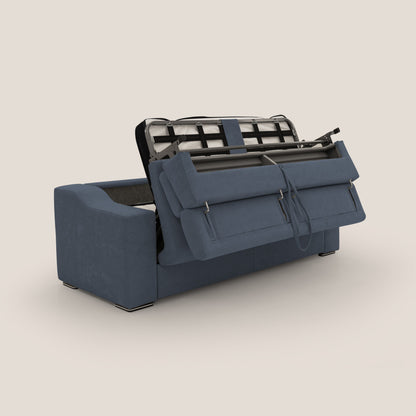 Bomber divano letto matrimoniale 210 cm (mat. 140x197) con poggiatesta in tessuto impermeabile T14 BLU 