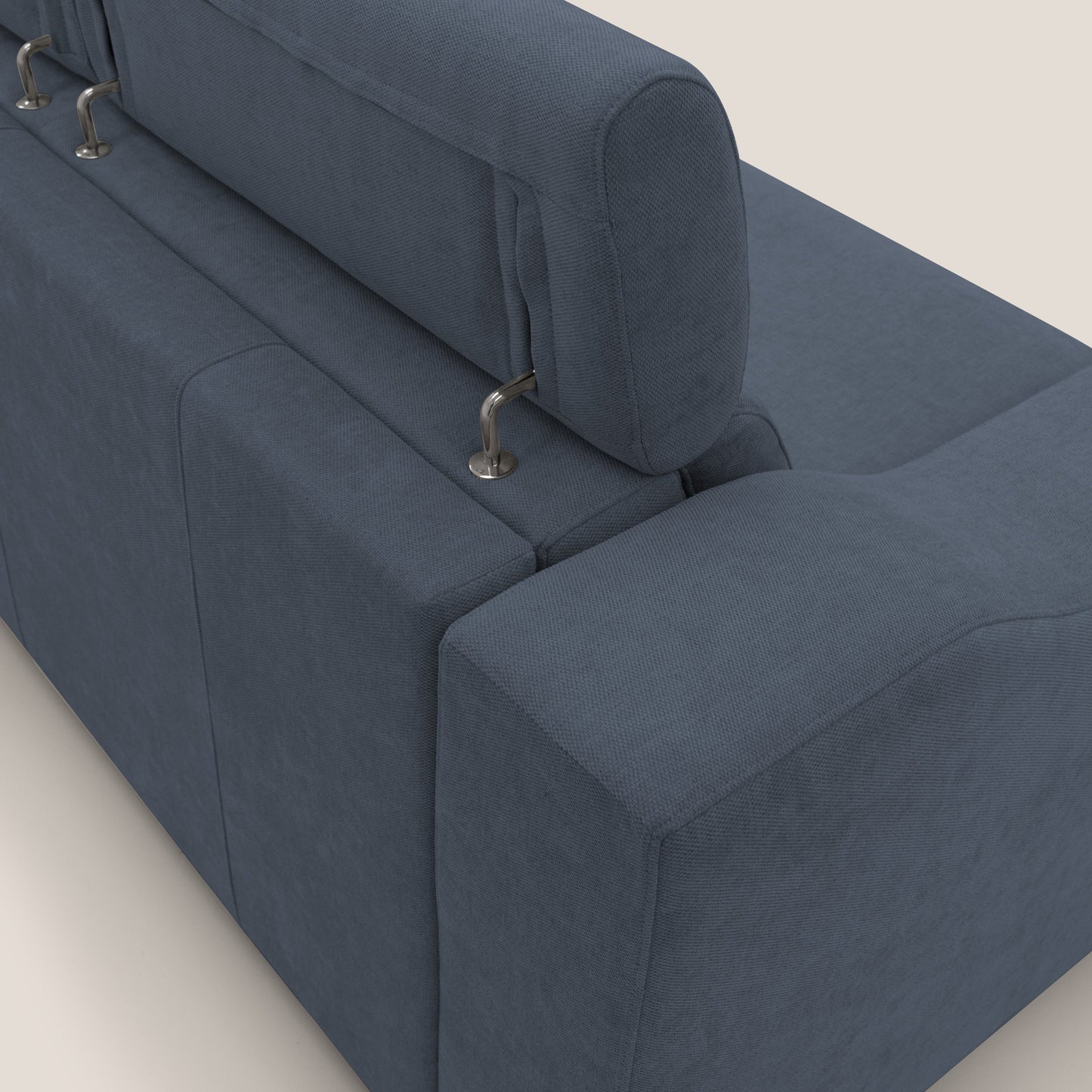 Bomber divano letto matrimoniale 210 cm (mat. 140x197) con poggiatesta in tessuto impermeabile T14 BLU 