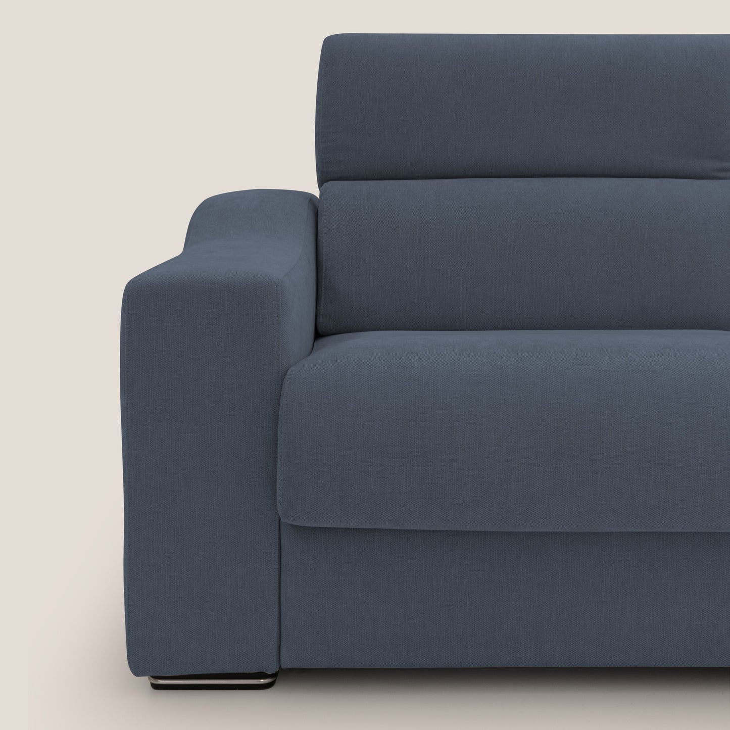 Bomber divano letto matrimoniale 210 cm (mat. 140x197) con poggiatesta in tessuto impermeabile T14 BLU 