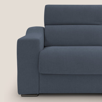 Bomber divano letto matrimoniale 210 cm (mat. 140x197) con poggiatesta in tessuto impermeabile T14 BLU 
