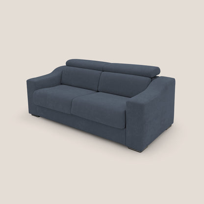 Bomber divano letto matrimoniale 210 cm (mat. 140x197) con poggiatesta in tessuto impermeabile T14 BLU 