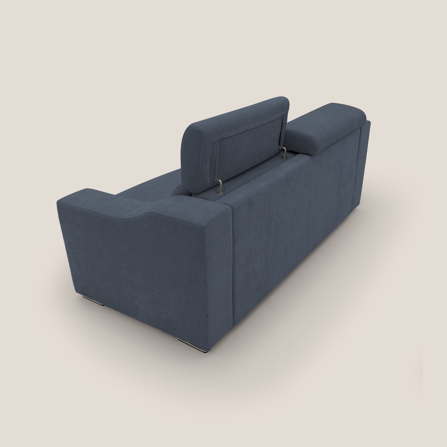 Bomber divano letto matrimoniale 210 cm (mat. 140x197) con poggiatesta in tessuto impermeabile T14 BLU 