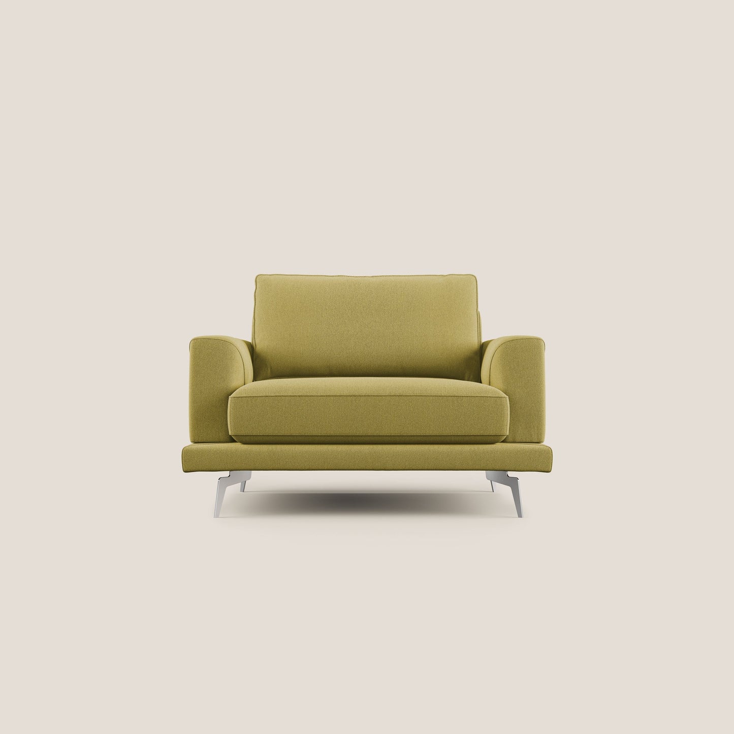 Dorian poltrona moderna in tessuto smacchiabile T05 giallo