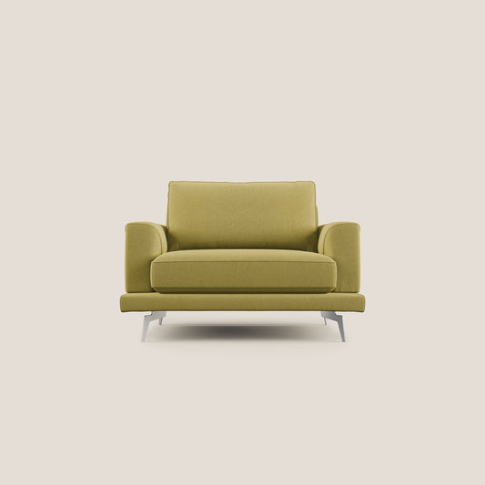Dorian poltrona moderna in tessuto smacchiabile T05 giallo