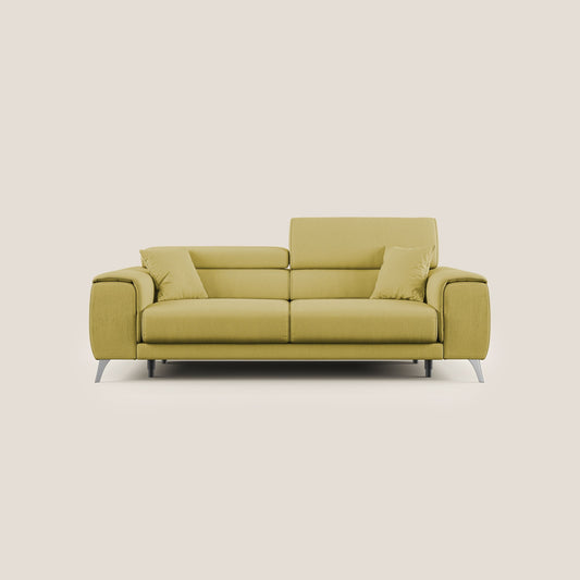 Fusion divano con sedute allungabili in tessuto smacchiabile T05 giallo