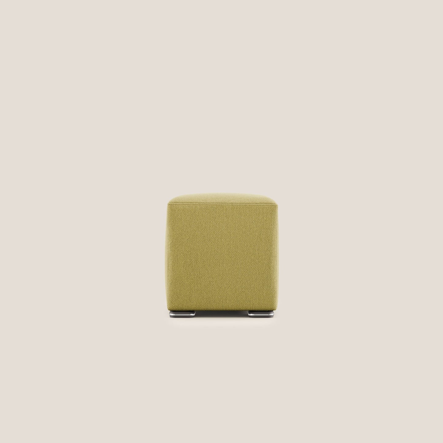 Pouf Cube in tessuto morbido smacchiabile T05 giallo