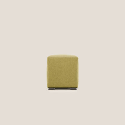 Pouf Cube in tessuto morbido smacchiabile T05 giallo
