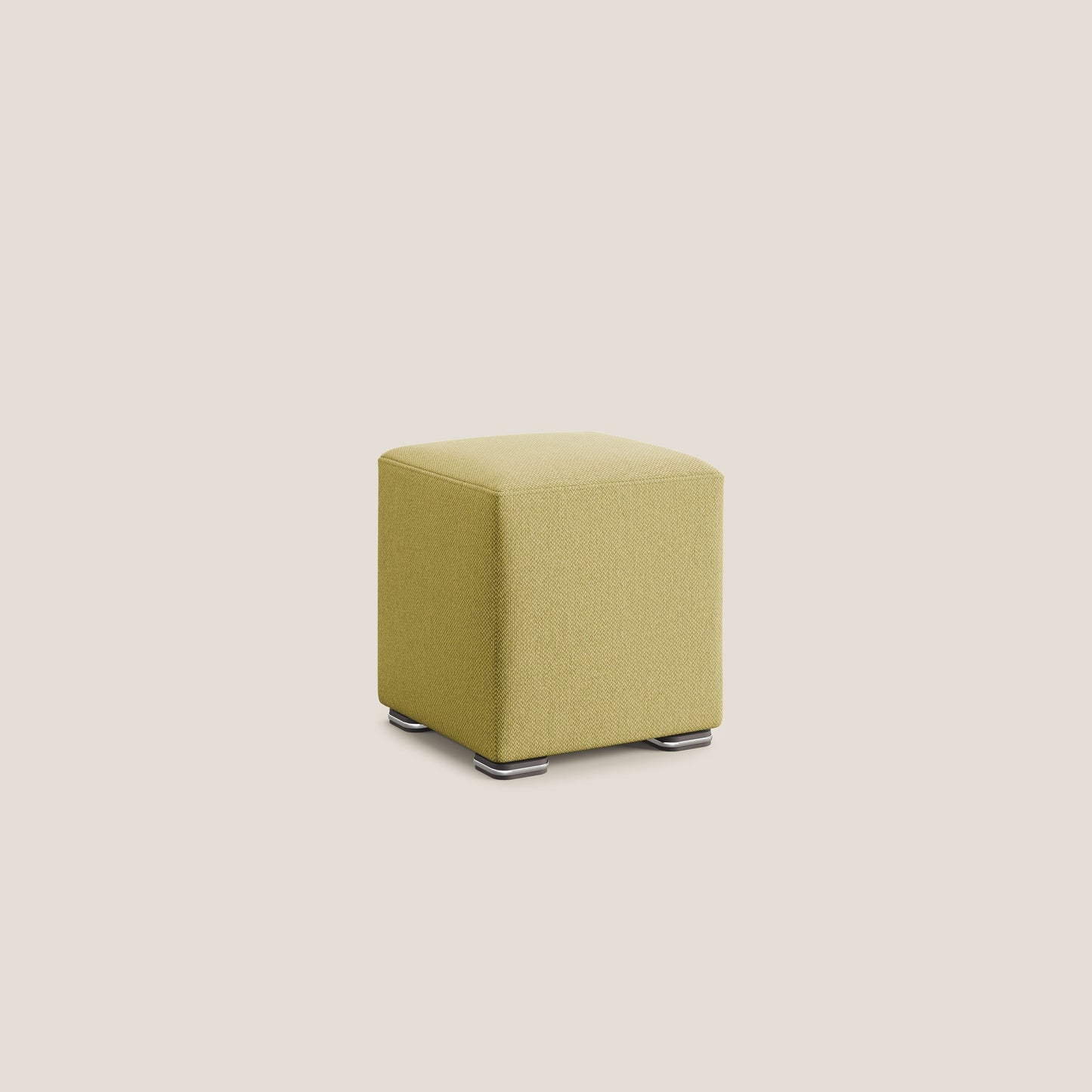 Pouf Cube in tessuto morbido smacchiabile T05 giallo