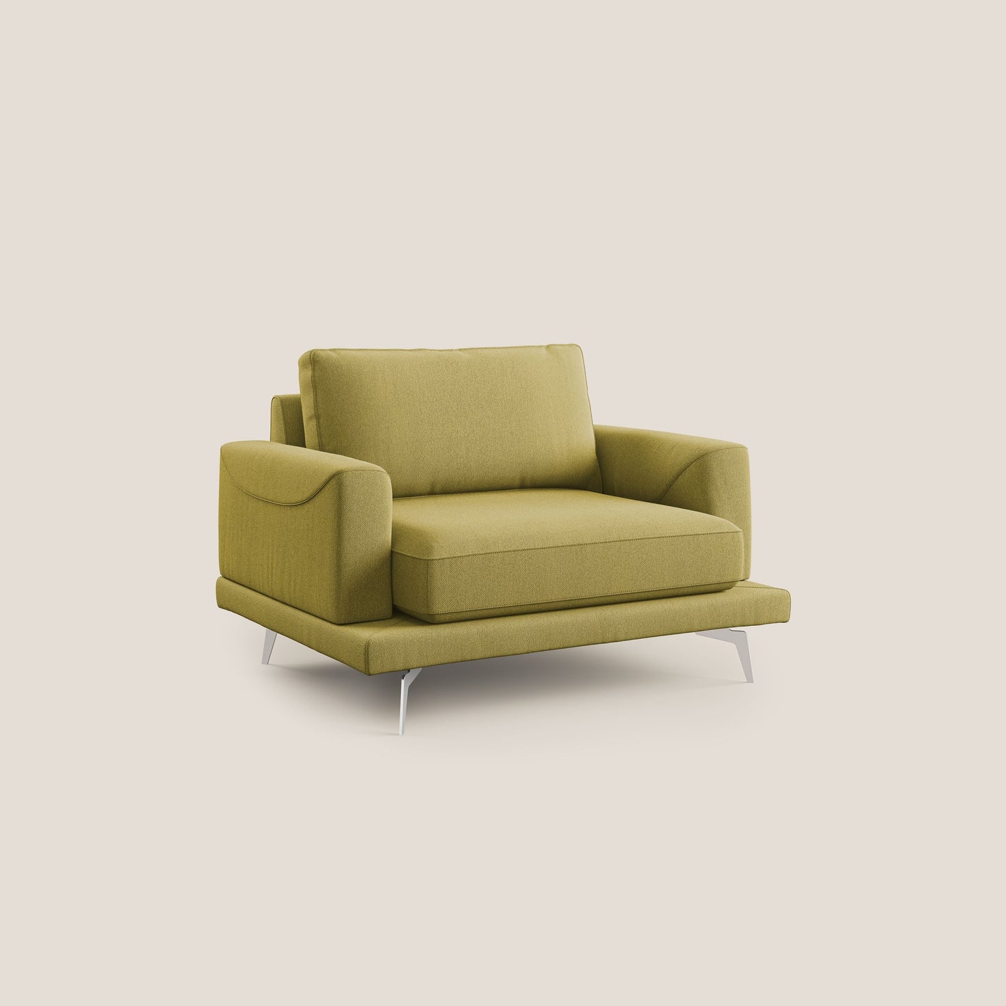 Dorian poltrona moderna in tessuto smacchiabile T05 giallo