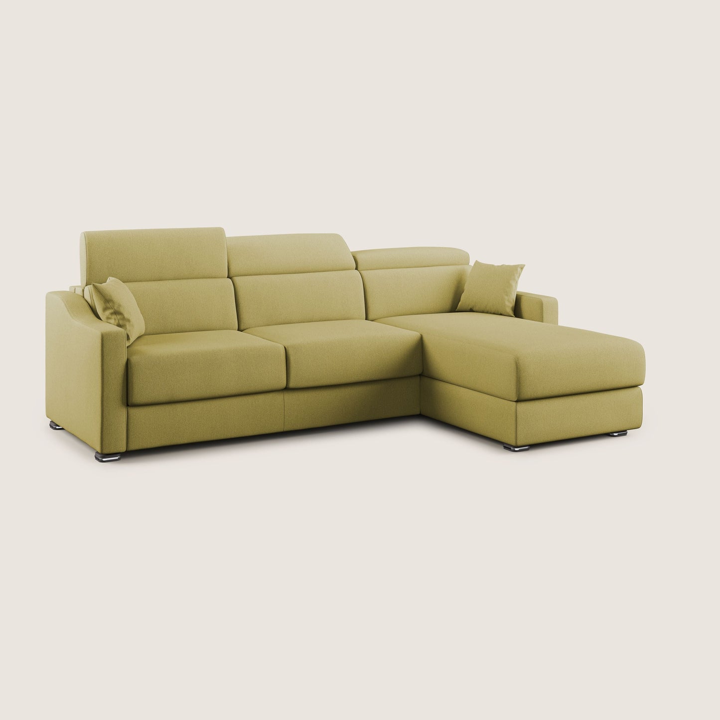 Divano letto angolare Amber in tessuto smacchiabile T05 giallo