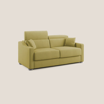 Divano letto matrimoniale Amber in tessuto smacchiabile T05 giallo 