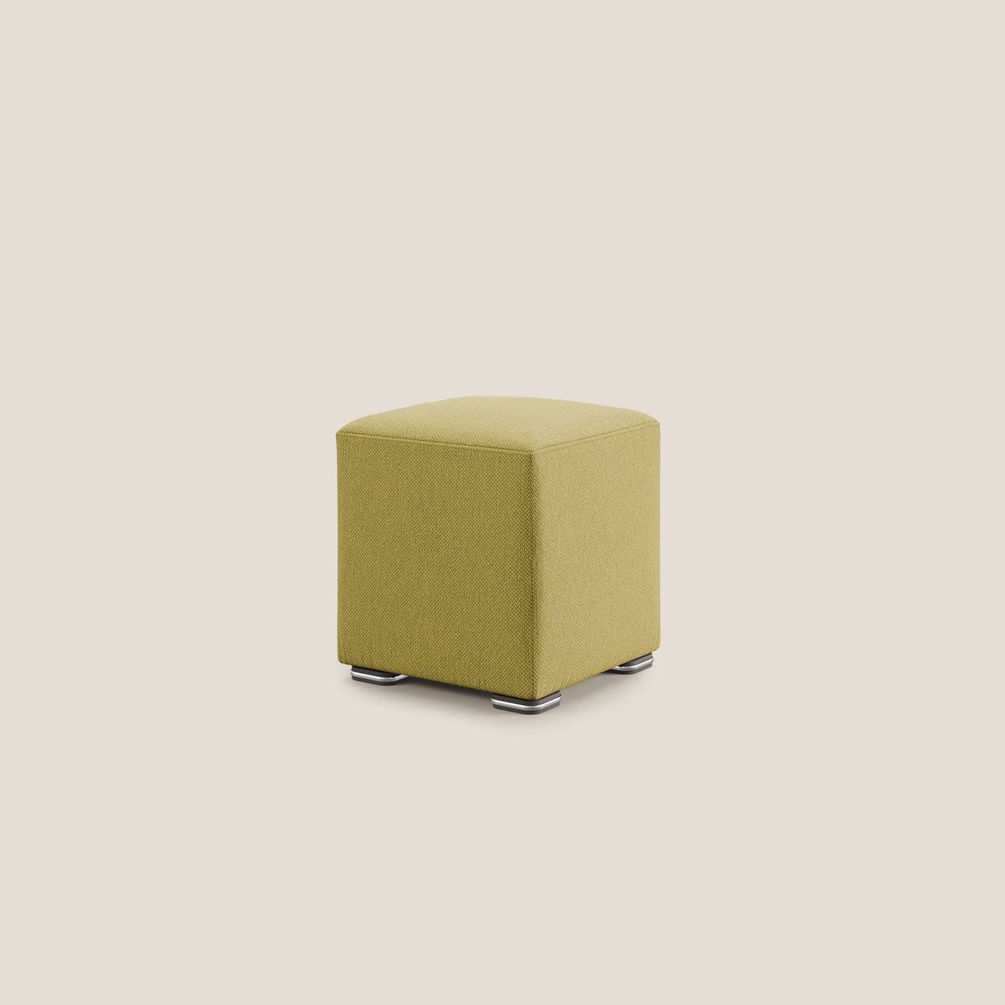 Pouf Cube in tessuto morbido smacchiabile T05 giallo
