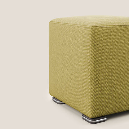 Pouf Cube in tessuto morbido smacchiabile T05 giallo