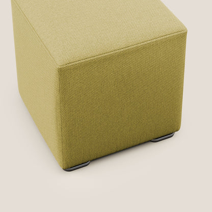 Pouf Cube in tessuto morbido smacchiabile T05 giallo