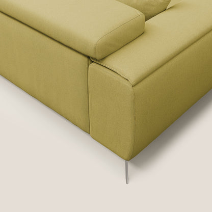 Fusion divano con sedute allungabili in tessuto smacchiabile T05 giallo