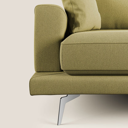 Dorian divano moderno angolare con penisola in tessuto morbido antimacchia T05 giallo