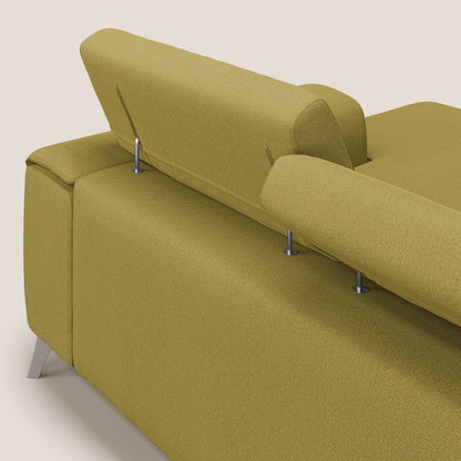 Fusion Divano angolare con sedute scorrevoli in tessuto morbido smaltabile T05 giallo