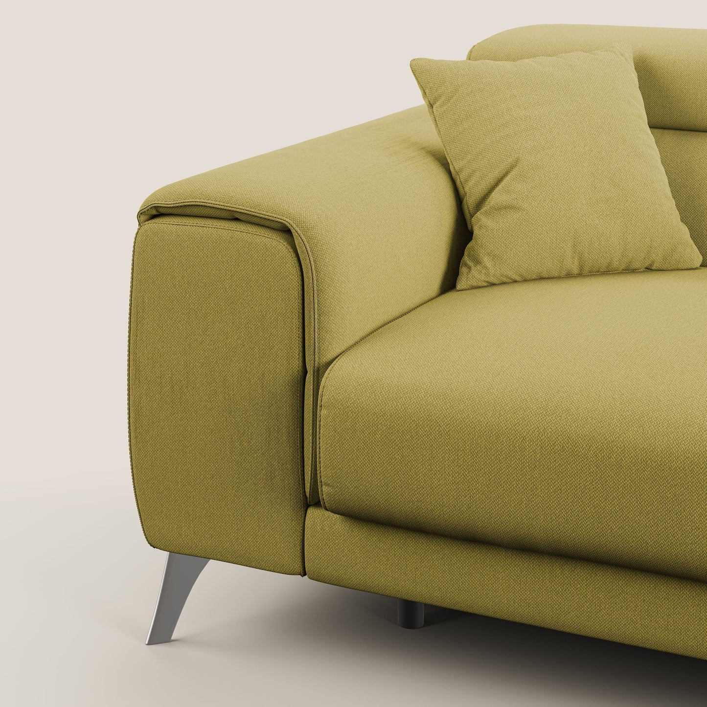 Fusion divano con sedute allungabili in tessuto smacchiabile T05 giallo