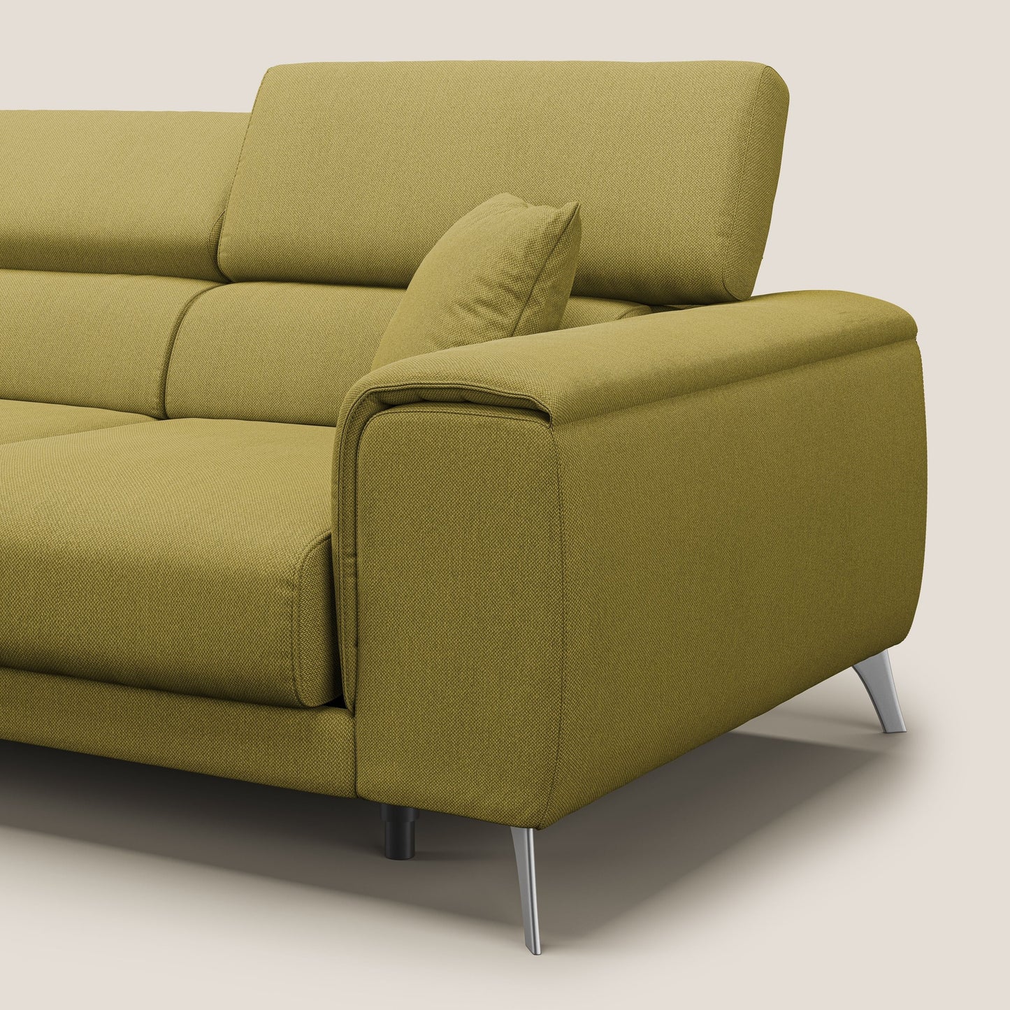 Fusion divano con 3 sedute allungabili in tessuto smacchiabile T05 giallo